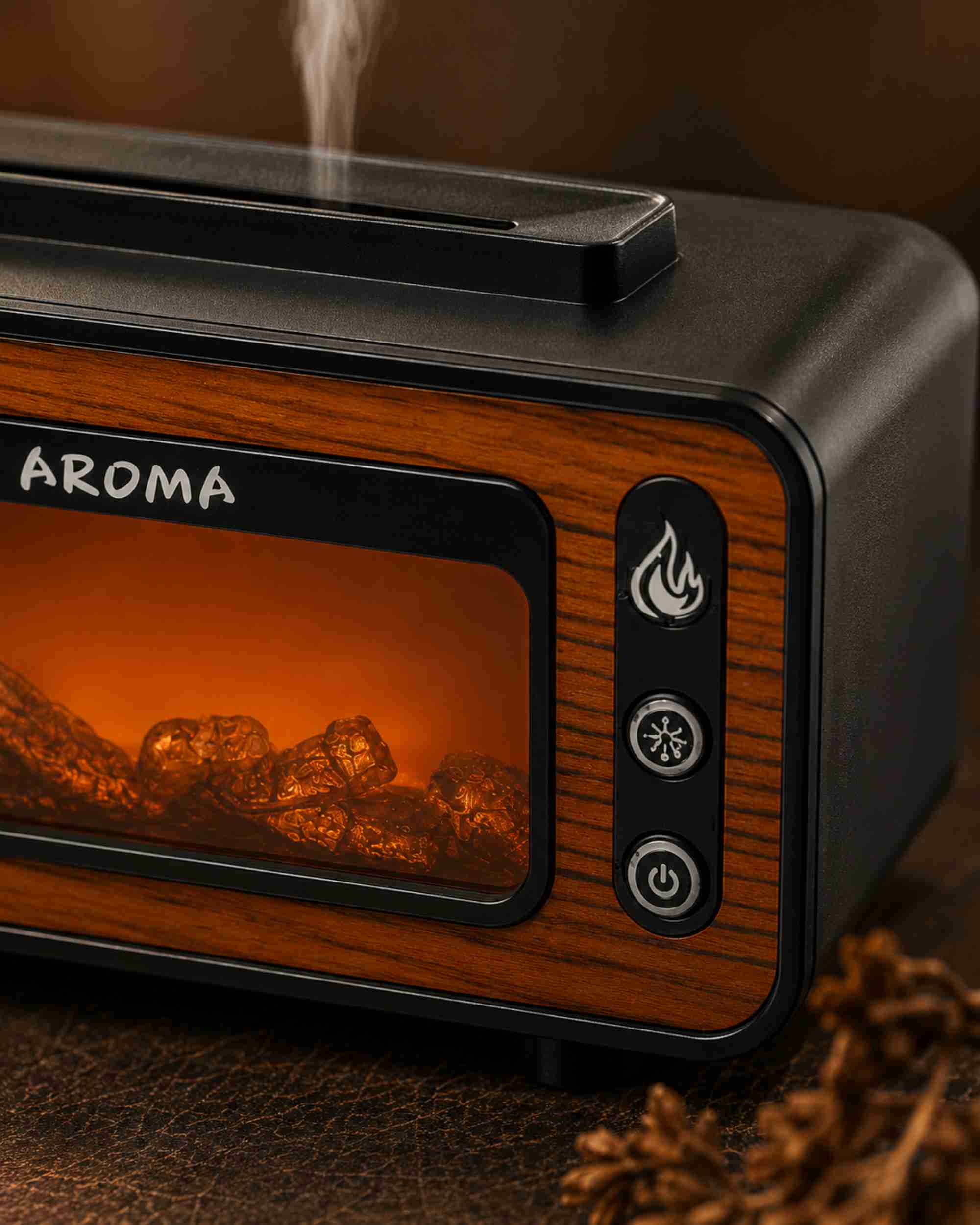 Premsons® Vintage Fireplace Aroma Diffuser with Realistic Flame Effect