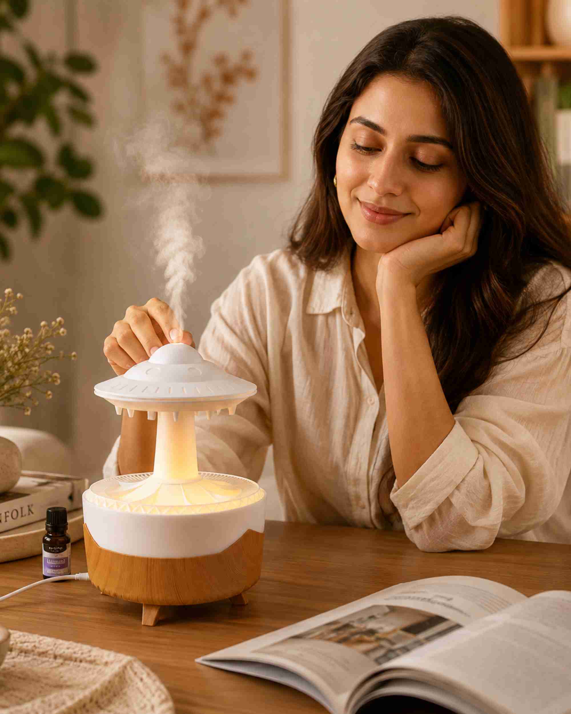 Premsons® Rainfall Aroma Diffuser for Home – with Ambient Light