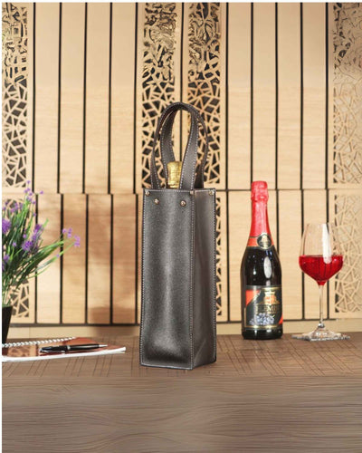 Premsons® Faux Leather Wine Bottle Bag - Single & Double Compartment Leatherette Storage Holder