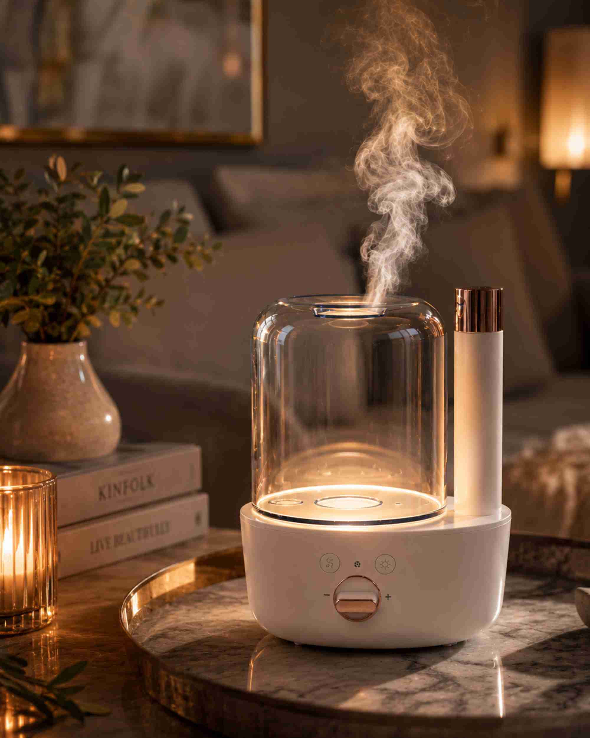 Premsons® Glass Dome Aroma Diffuser with Volcano Mist Effect
