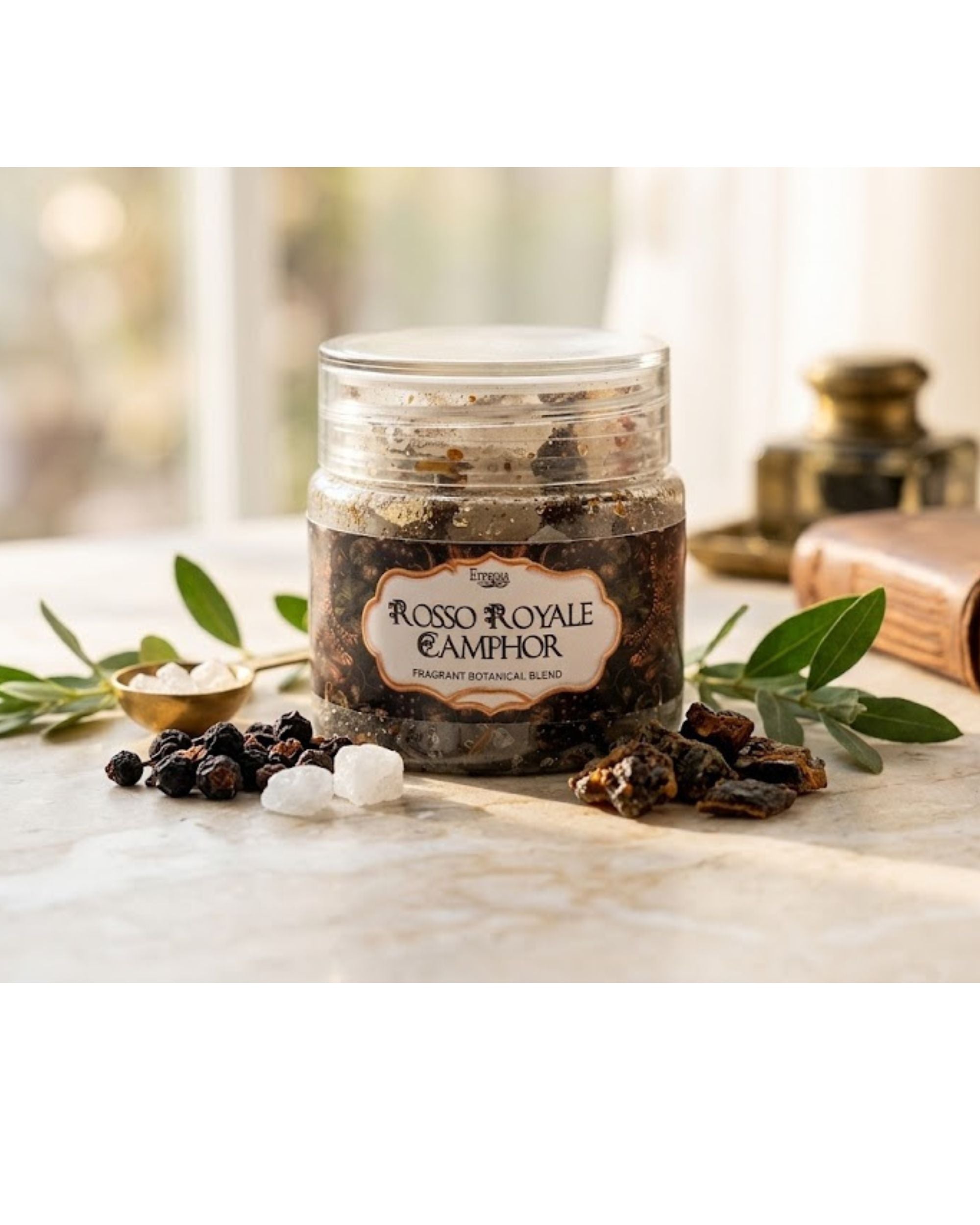 Eternia® Rosso Royale Camphor Fragrant Botanical Blend | Premium Luxury Aroma Crystals for Wardrobe, Bathroom, Home & Office Freshness