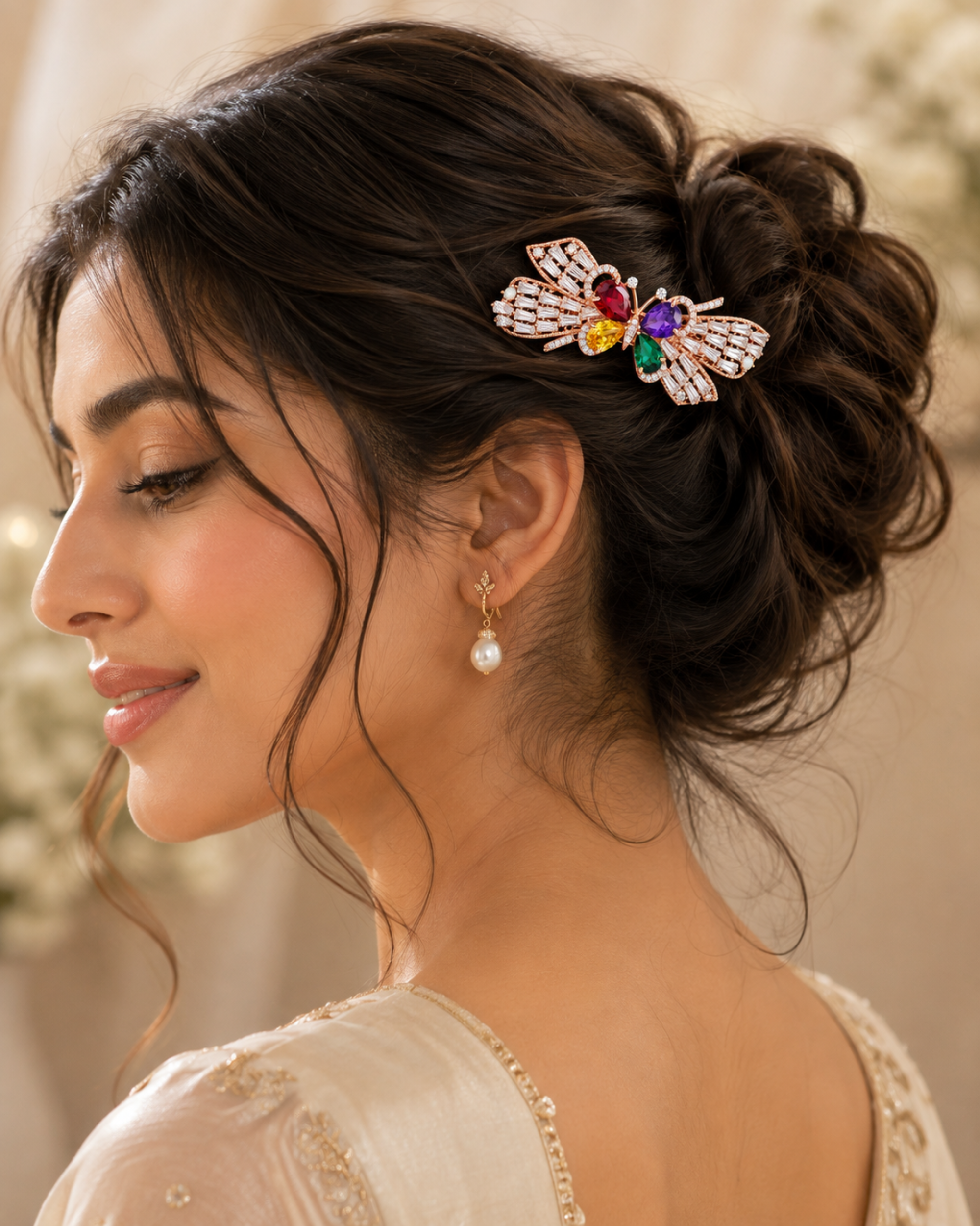 Eternia® Multicolour Butterfly Crystal Hair Clip Elegant Statement Hair Accessory