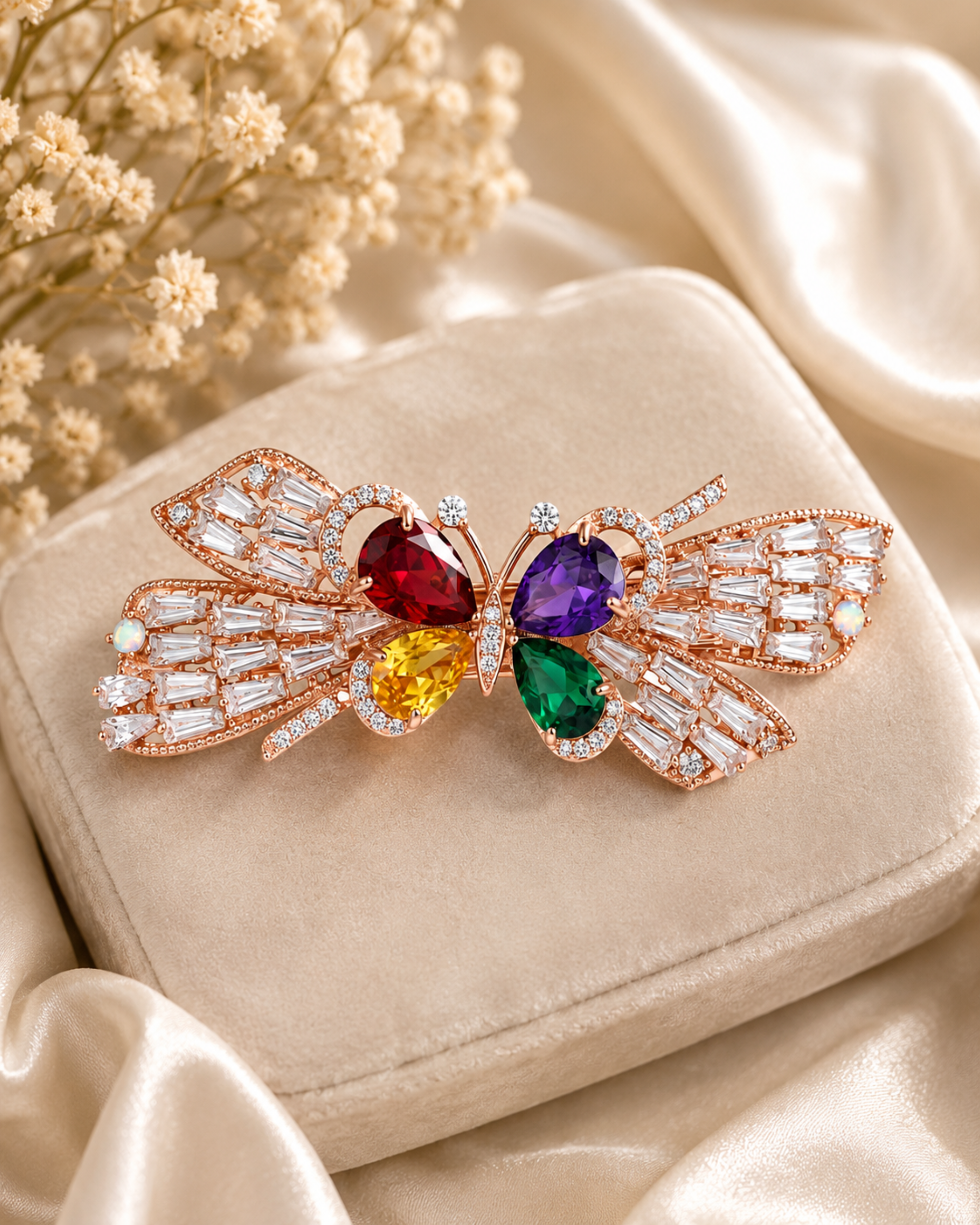 Eternia® Multicolour Butterfly Crystal Hair Clip Elegant Statement Hair Accessory