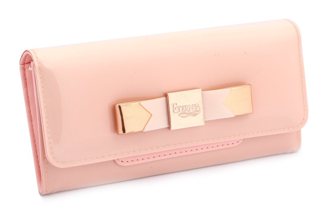 Eternia® Floral Clutch Wallet with Magnetic Flap – Water-Resistant Purse with Card Slots – Pink