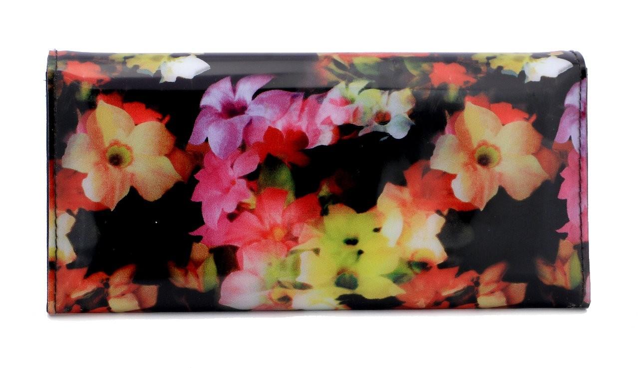 Eternia® Floral Clutch Wallet with Magnetic Flap – Water-Resistant Purse with Card Slots – Noir Garden