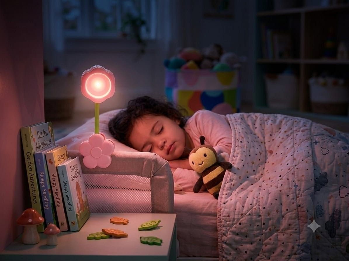 Premsons® Sunflower Clip-On LED Night Light – USB Rechargeable  | Soft Warm Glow | Available in Pink, Purple & Green