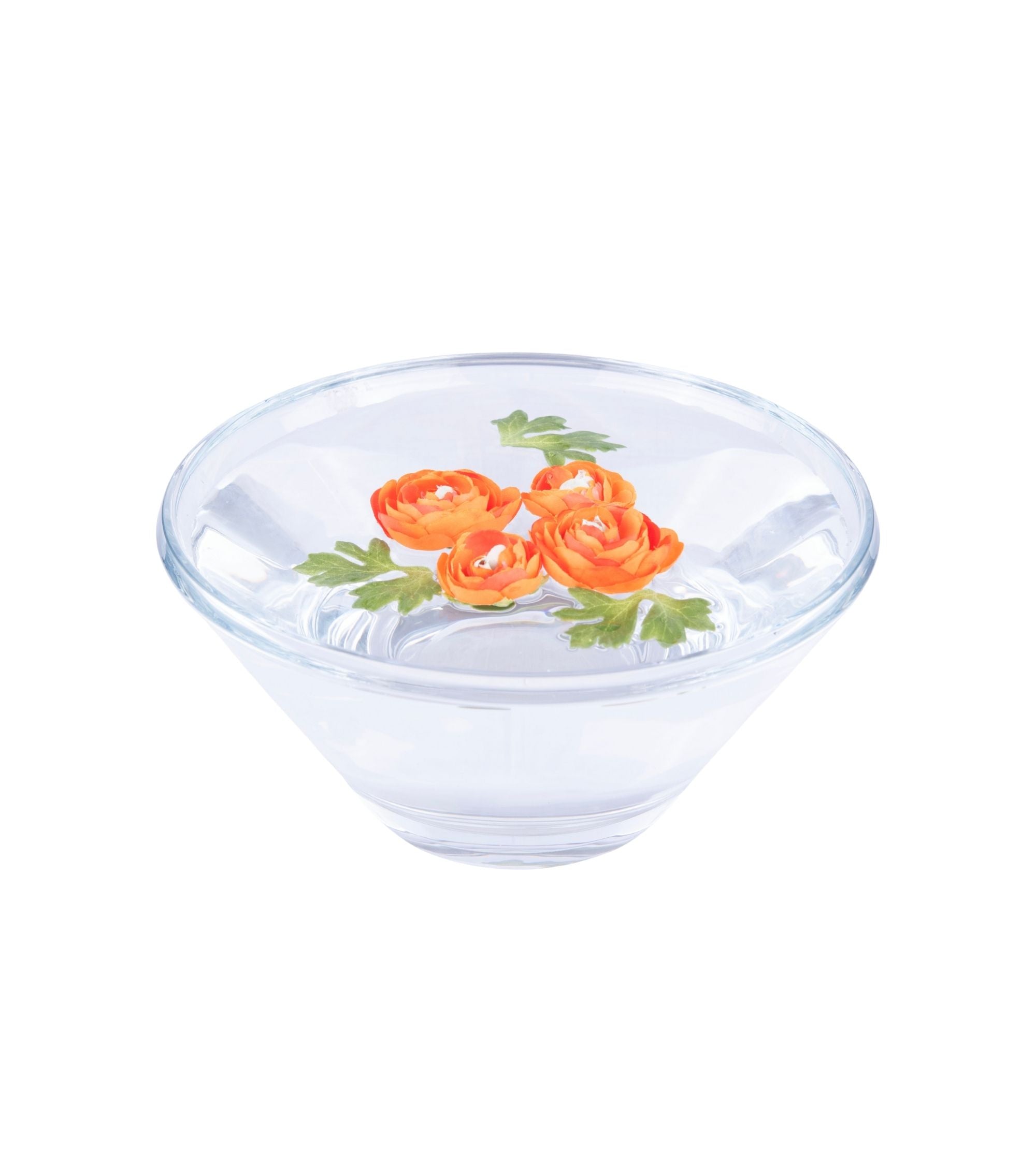 Premsons® Decorative Floating Ranunculus Flowers (4FLS & 3LVS) with Tape – Elegant Home & Event Decoration (Pack of 4)