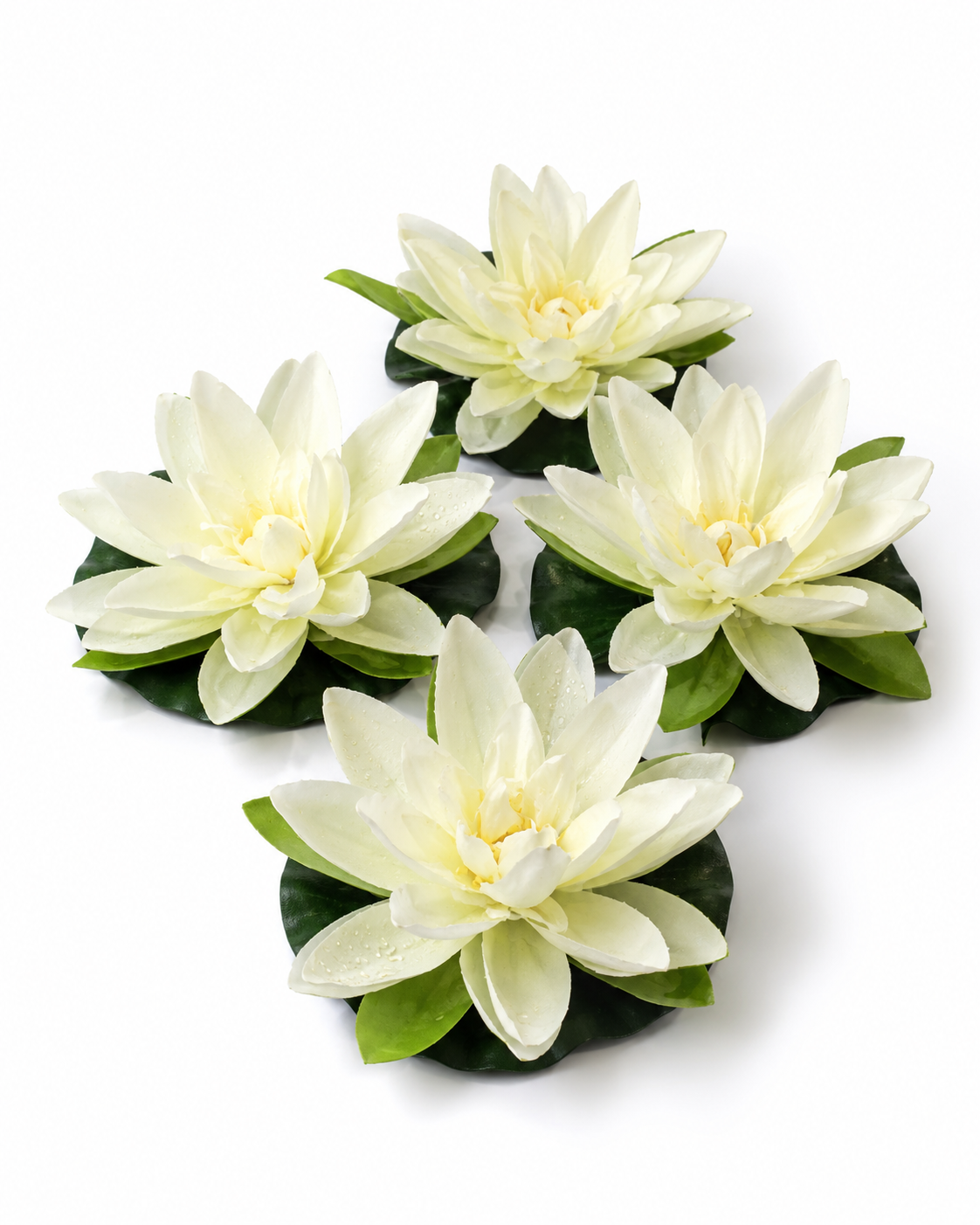 Premsons® Premium White Lotus Floating Flower – Decorative Artificial Bloom for Urli, Fountain & Centerpiece (Pack of 4)
