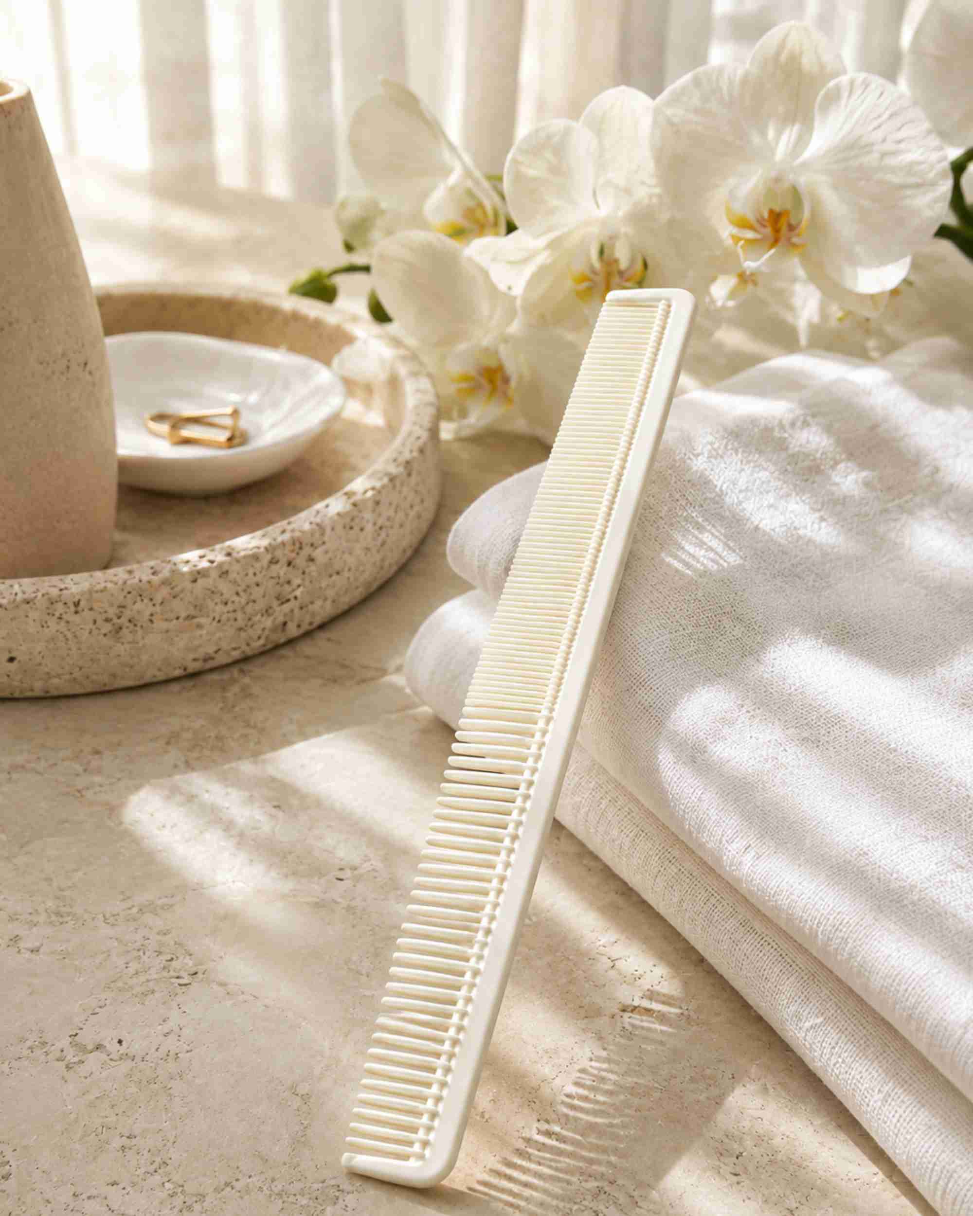 Premsons® Professional Cutting Comb-Pro 10 (white) – Fine & Wide Tooth