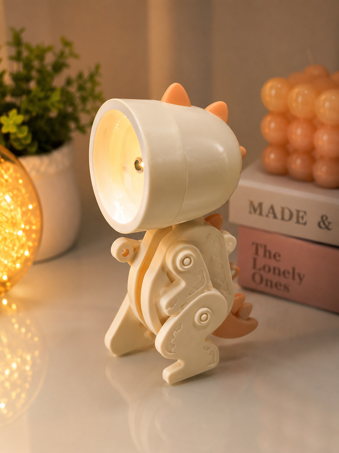 Premsons® Mini Dinosaur Clip-On LED Night Light – Cute Rechargeable Dino Lamp for Kids