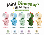 Premsons® Mini Dinosaur Clip-On LED Night Light – Cute Rechargeable Dino Lamp for Kids