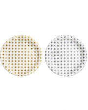 Premsons® Gold & Silver Polka Dot Party Plates – Elegant Disposable Plates for Birthdays, Parties & Celebrations (Set of 10) (Pack of 2)