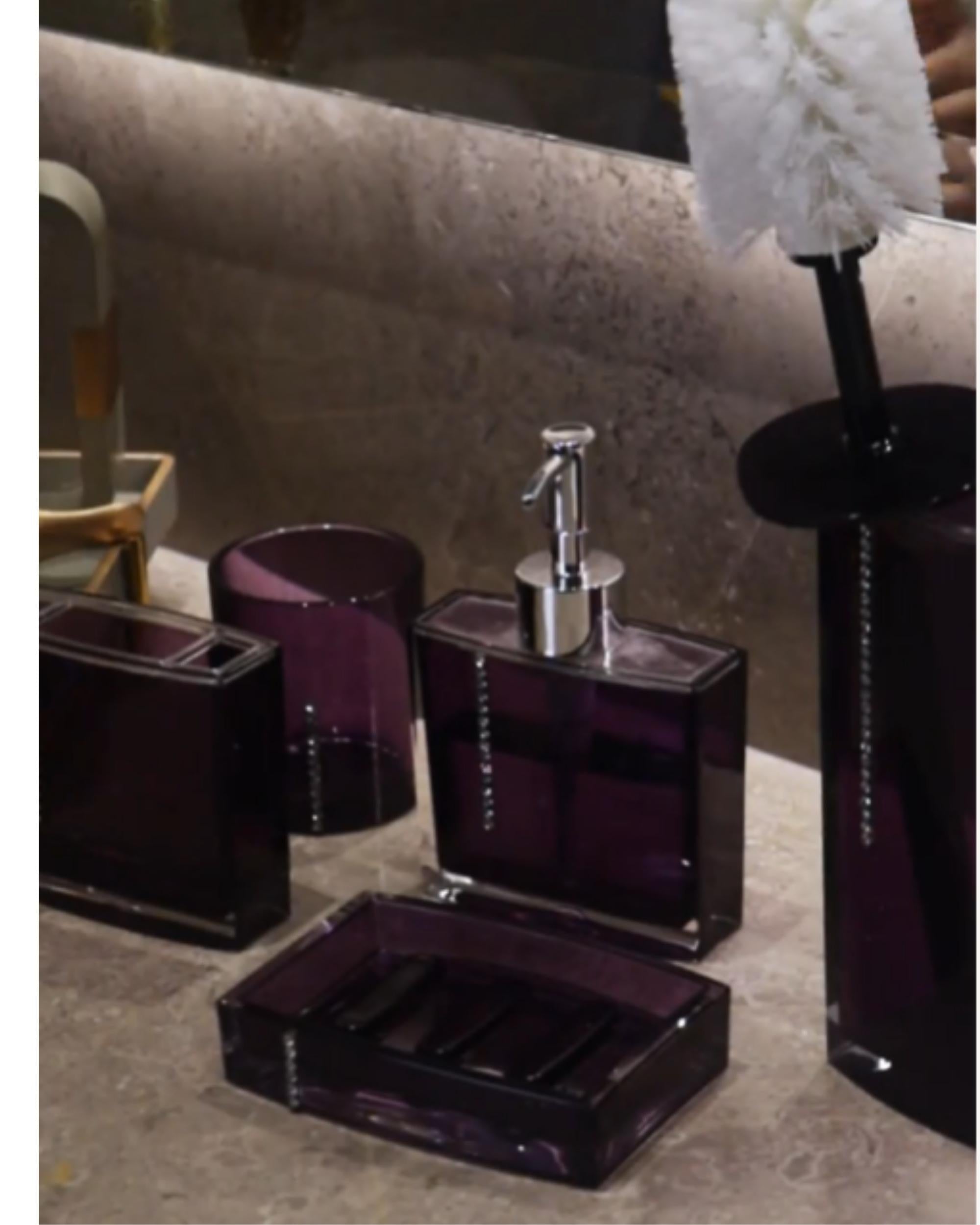 Premsons® 5-Piece Acrylic Bathroom Accessories Set – Soap Dispenser, Toothbrush Holder, Tumbler & Soap Dish – Stylish & Durable Bathroom Decor and Organizer Set for a Modern Touch