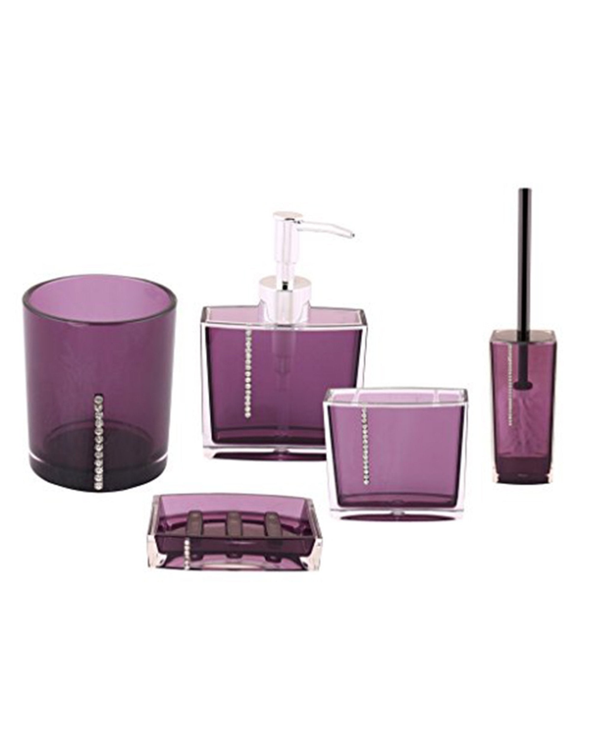 Premsons® 5-Piece Acrylic Bathroom Accessories Set – Soap Dispenser, Toothbrush Holder, Tumbler & Soap Dish – Stylish & Durable Bathroom Decor and Organizer Set for a Modern Touch