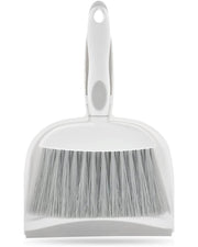 Premsons® Dustpan and Brush Set – Compact Cleaning Tool with Soft Bristles for Home, Kitchen & Office Use (White & Grey)