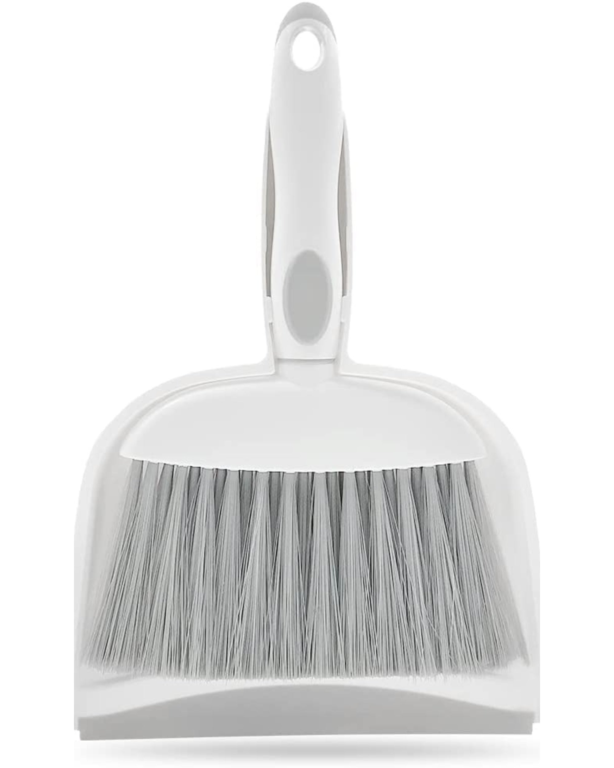 Premsons® Dustpan and Brush Set – Compact Cleaning Tool with Soft Bristles for Home, Kitchen & Office Use (White & Grey)