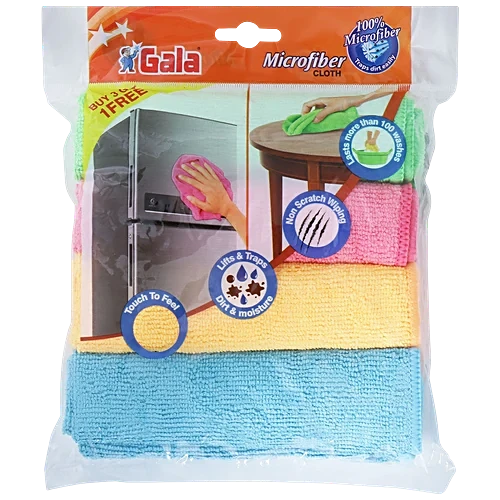 Premsons® Microfiber Cleaning Cloth – Set of 4 (Buy 3 Get 1 Free) – Super Absorbent, Lint-Free & Scratch-Free Towels for Kitchen, Home, Car & Electronics