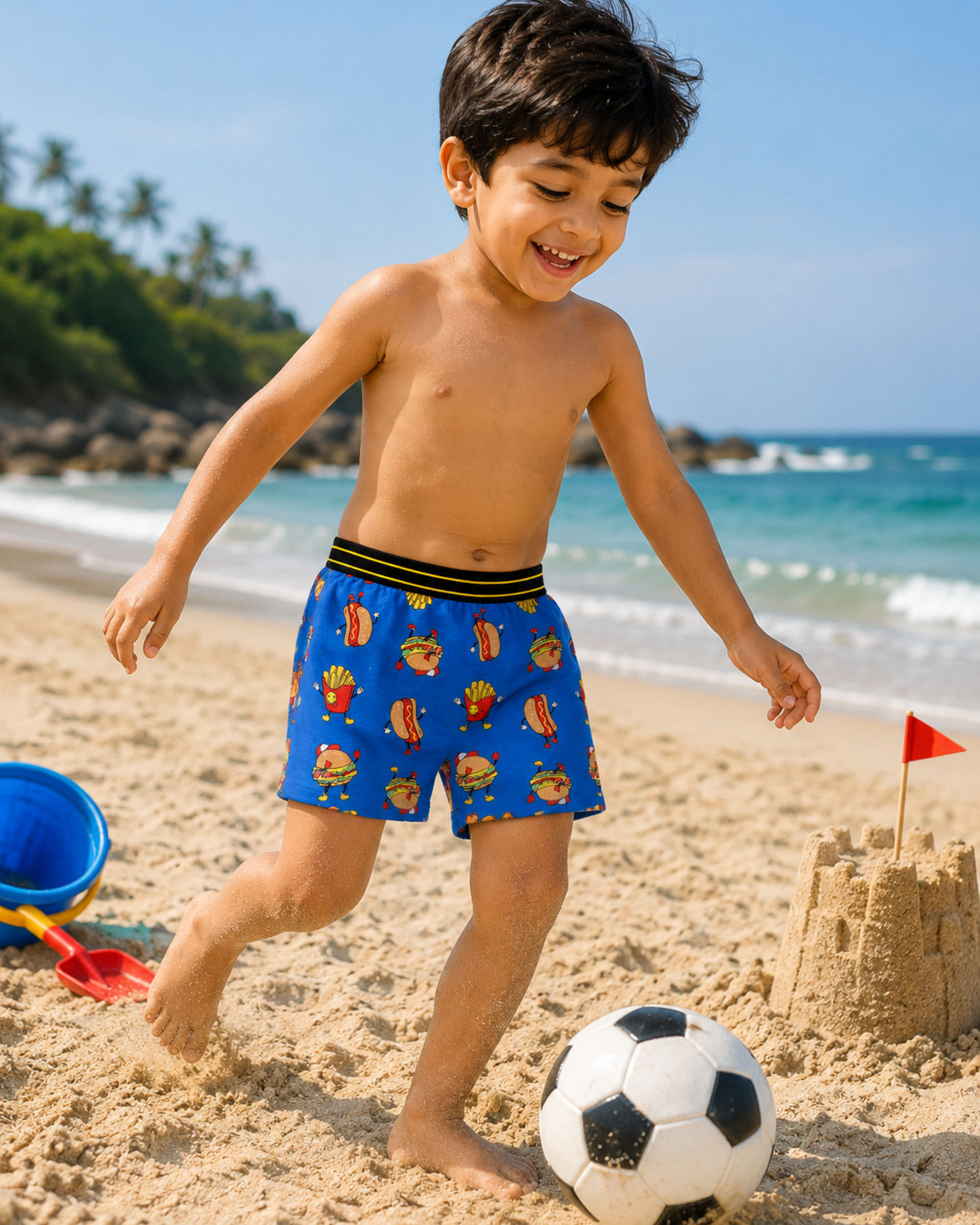 Premsons® Boys Kids  – Fun Fast Food Print Cotton Underwear