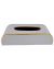 Artificial Faux/Vegan Leatherette Curved Tissue Box - Grey