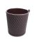Woven Design Artificial Leather Small Round Dustbin For Home & Office - Brown