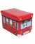 Children Printed Rectangular Folding Seat Toy Storage Box (12x19) - Red