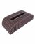 Woven Design Artificial Leatherette Curved Tissue Box - Brown