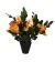 Orange Artificial Decorative Flowers with Ceramic Flower Pot for Indoor & Outdoor - Pack Of 1