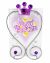 Heart Princess Design Glass Photo Frame - Purple