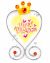 Heart Princess Design Glass Photo Frame - Yellow