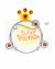Sweet Princess Round shape Design Glass Photo Frame - Yellow