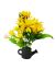 Artificial Cute Yellow Flower Plants with Black Shower Pot for Home Decor