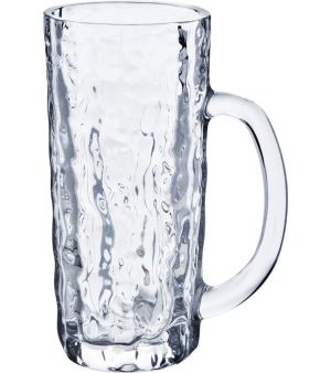 Texture Traditional Long Beer Mug Glass Perfect for Drinking (480ml)