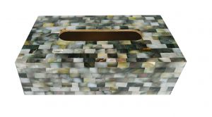 Rectangular Handcrafted Mother of Pearl Decorative Tissue Box Paper Napkin Holder for Dining Kitchen Accessory Tableware