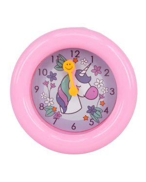 Round Stand Battery Operated Snooze and Beep Alarm Clock for Bed or Study Table (Pink)
