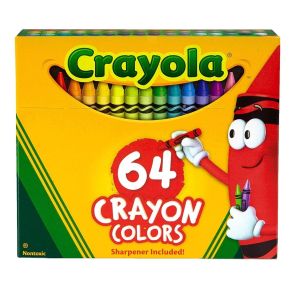 Crayola 64 Crayons, Sharpener Included Perfect for Little Hands 