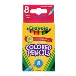 Crayola Coloured Pencils Crayons Bright, Bold, Colours, Perfect for Little Hands - 8 Count